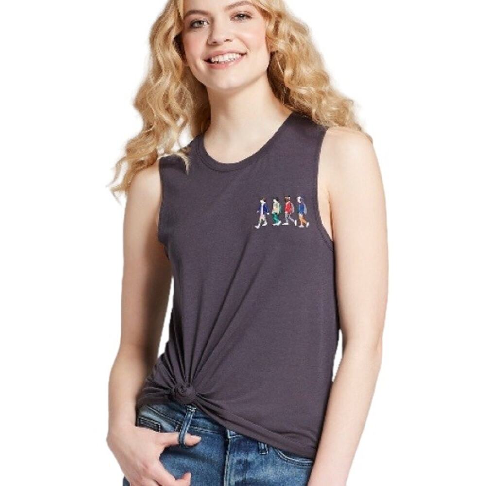 ❤️2/$12 Netflix Stranger things embroidered sleeveless T-shirt